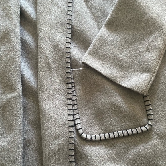 Gray Textured Knit Cardigan Sweater Open Front - Picture 7 of 7